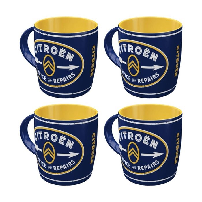4x Nostalgic-art Ceramic Mug Citroen Service And Repairs Retro Design 330ml