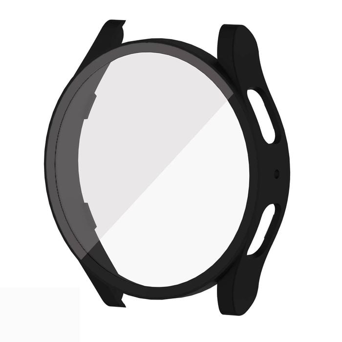 PC Full Cover Screen Glass Protector Shell Case - For Samsung Galaxy Watch 5th 4th 40mm (Black)