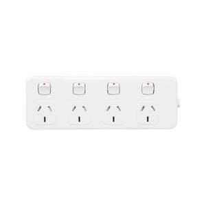 HPM White 4 Outlet Switched Powerboard