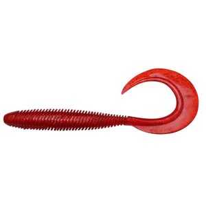 Megabass Kemuri Curly 3.5" Soft Plastic Fishing Lure Clear Red
