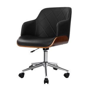 Artiss Portia Black PU Leather & Wood Office Chair