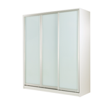 Bedford 1717mm 3 Door Sliding Robe Bundle With White Glass Doors - White