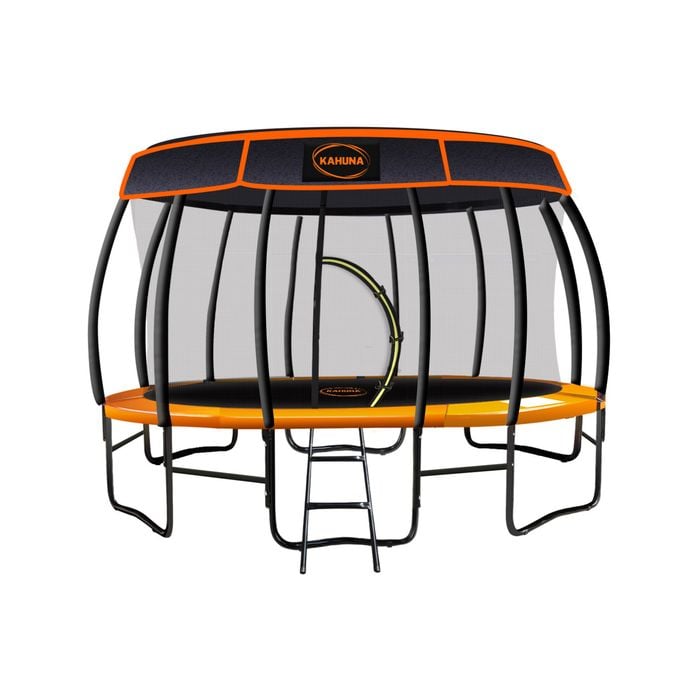 Kahuna Trampoline 14 Ft With  Roof Cover - Orange
