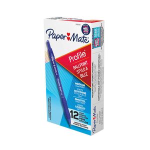 Papermate Profile Retractable Pen 1.0mm 12pcs (Blue)