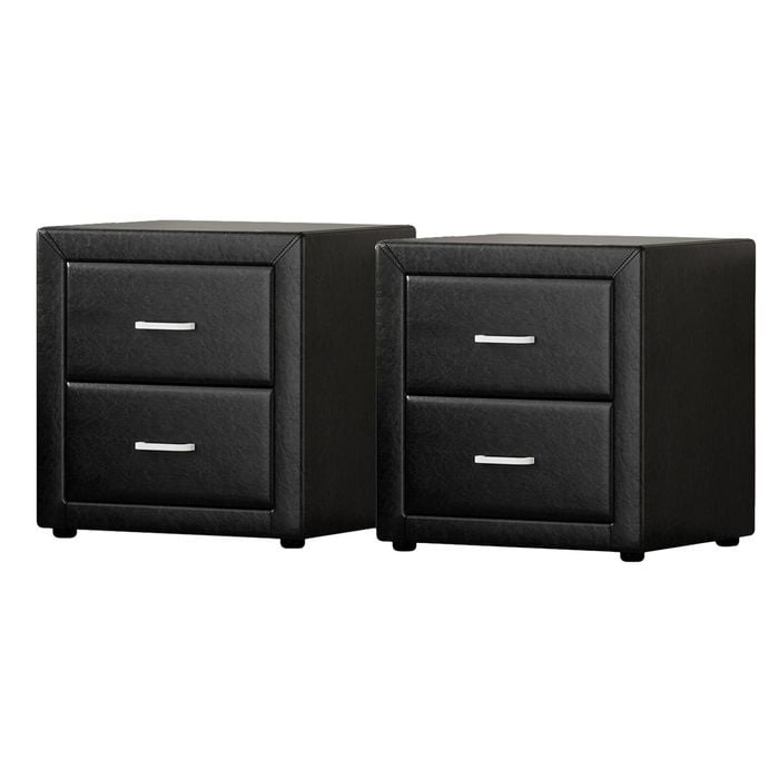 Artiss 2 X Bedside Table CADEN Black