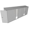 Build-a-Shed 0.8 x 5.2 x 2m Hinged Door Tunnel Shed with Dual Single Sliding Side Doors - Zinc