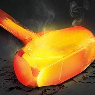Hammer turned red from heat