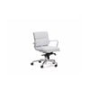 Olg Mode Mid Back Executive Chair Fixed Arms Polished Base White Vinyl