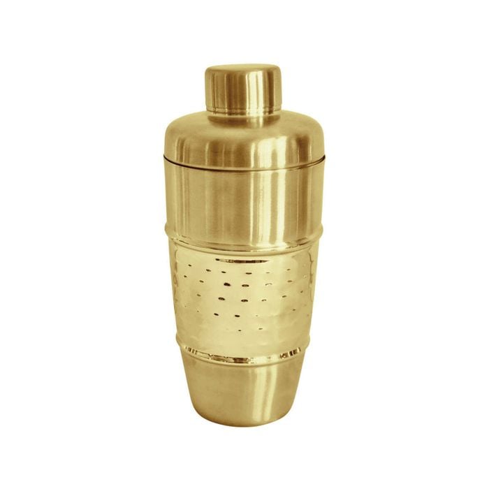 J.elliot Home Alfie 500ml Stainless Steel Cocktail Shaker Hammered Gold