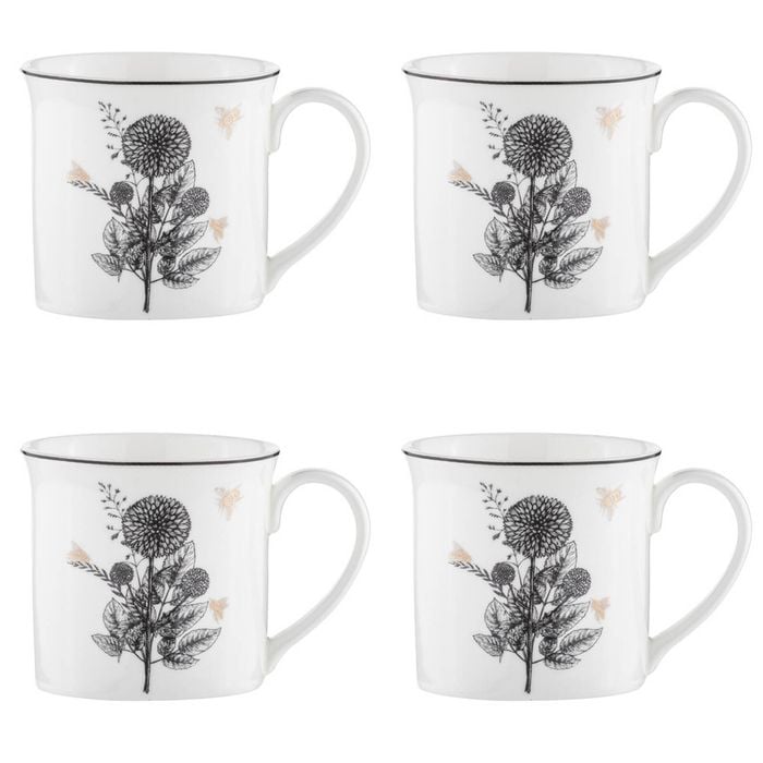 4PK Ashdene Queen Bee Wide Flare 260ml/8.5cm Tea/Coffee Mug