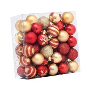 P&P Red Plastic Christmas Balls 4cm 50pcs Shatterproof Tree Decorations