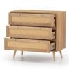 Costway 3 Drawer Rattan Dresser Chest Boho Nightstand Modern Entryway