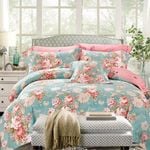 Luxor King Cotton Flora Green Design Quilt Cover Set