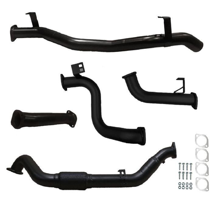Ignite Exhausts Turbo Back For Toyota Landcruiser 78 Series V8 Troopy 3" No Cat With Pipe Black Aluminised Steel