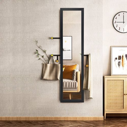Costway Fulllength Wooden Mirror FreeStanding Mirror Floor Mirror