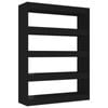 vidaXL Book Cabinet/Room Divider Black Storage Cabinet Bookcase Shelf Rack