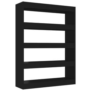 vidaXL Book Cabinet/Room Divider Black Storage Cabinet Bookcase Shelf Rack