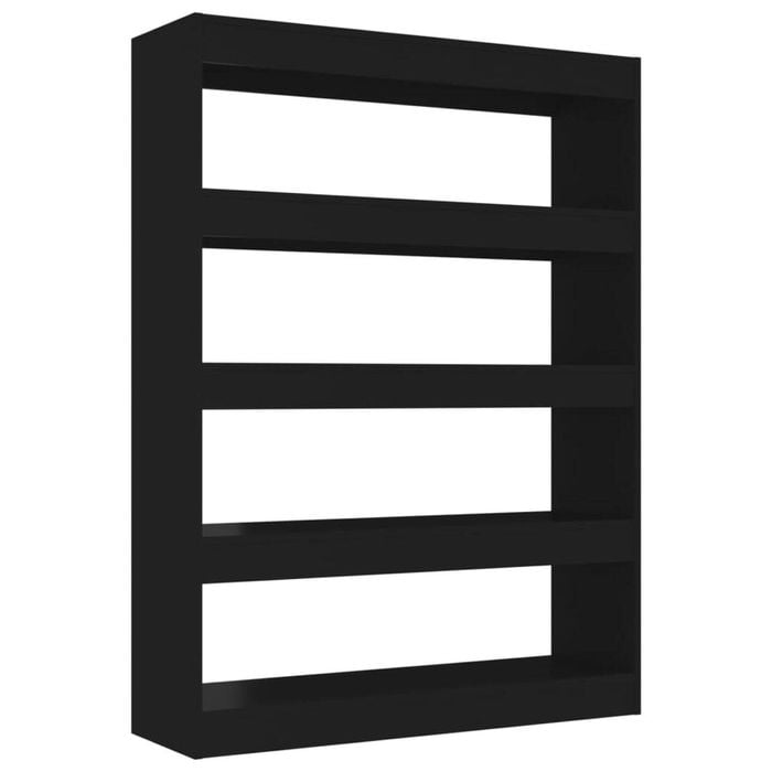vidaXL Book Cabinet/Room Divider Black Storage Cabinet Bookcase Shelf Rack