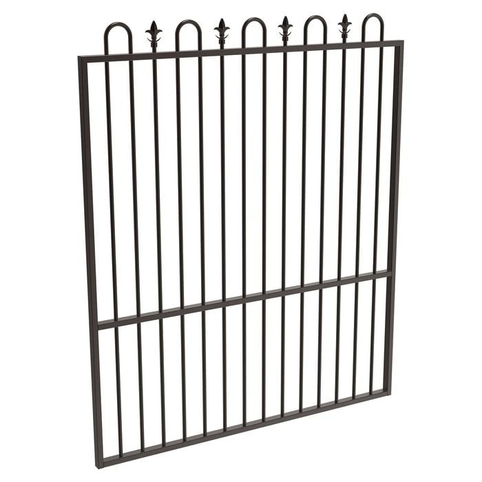 ProtectorAl 1201 - 1500 x 1800mm Black Aluminium Garden Gate Loop And Spear With Mid Rail