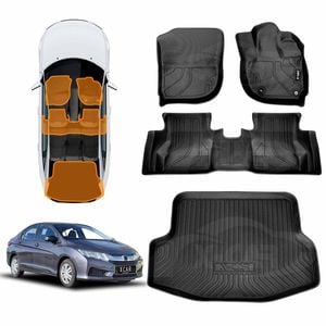 3D Floor Mats Boot Liner for Honda City Auto 2014-2020 All Weather Heavy Duty Cargo Car Trunk