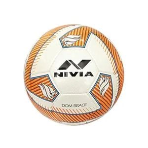 Nivia DOM02 Brace ‎PU Football (Orange, Size 5) | Machine Stitched | 32 Panel | Hobby Playing Ball | Soccer Ball