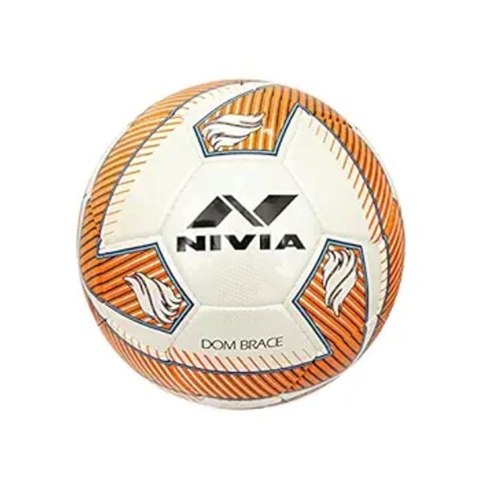 Nivia DOM02 Brace ‎PU Football (Orange, Size 5) | Machine Stitched | 32 Panel | Hobby Playing Ball | Soccer Ball