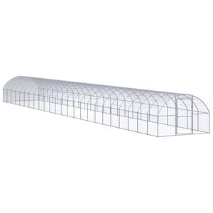 vidaXL Outdoor Chicken Coop Hen House Pet Cage Chicken Run Galvanised Steel