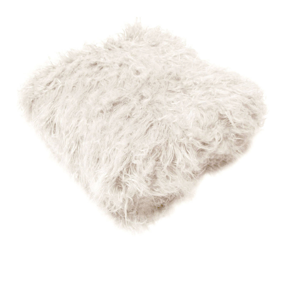 Maya Curly Long Hair Faux Fur Throw Rug 127 x 152 cm Ivory - Bunnings ...