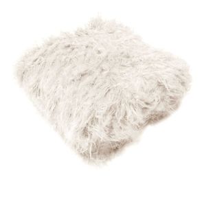 Maya Curly Long Hair Faux Fur Throw Rug 127 x 152 cm Ivory