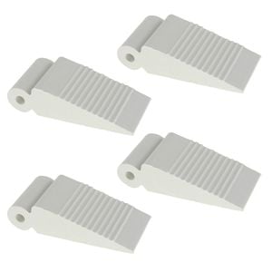 Adoored Small White Rubber Door Wedge - 4 Pack
