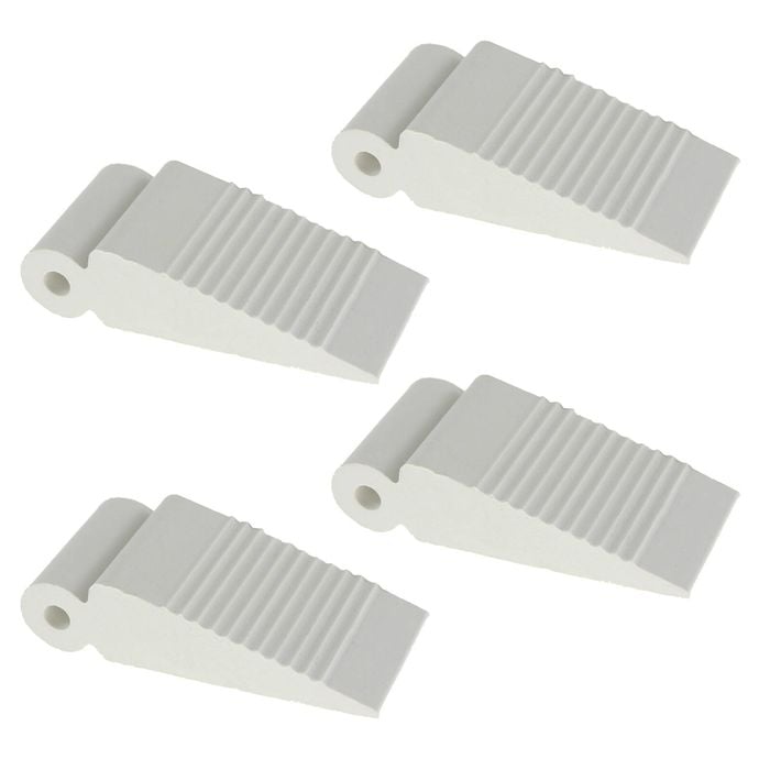 Adoored Small White Rubber Door Wedge - 4 Pack