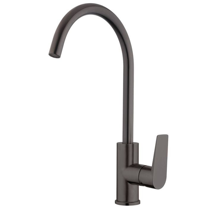 Foreno Vienna Gooseneck Sink Mixer Brushed Gunmetal