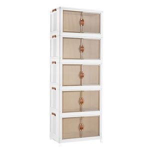 Catzon 4 Tier Stackable Storage Bins with Lids and Wheels
