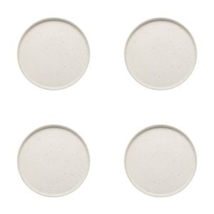 4PK Ecology Ceramic Kitchenware Domus Side Plate 22cm Ecru