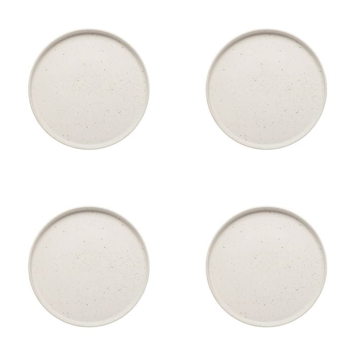 4PK Ecology Ceramic Kitchenware Domus Side Plate 22cm Ecru