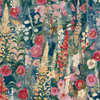 Grandeco 53cm x 10.05m Blue & Pink Botanical Wallpaper