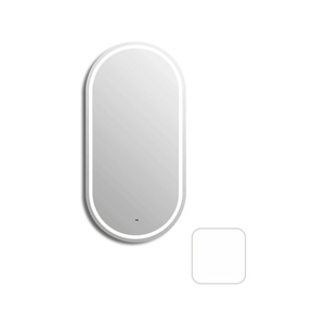 Attica Nobu 900mm Matte White Oval LED Shaving Cabinet with Powerpoint