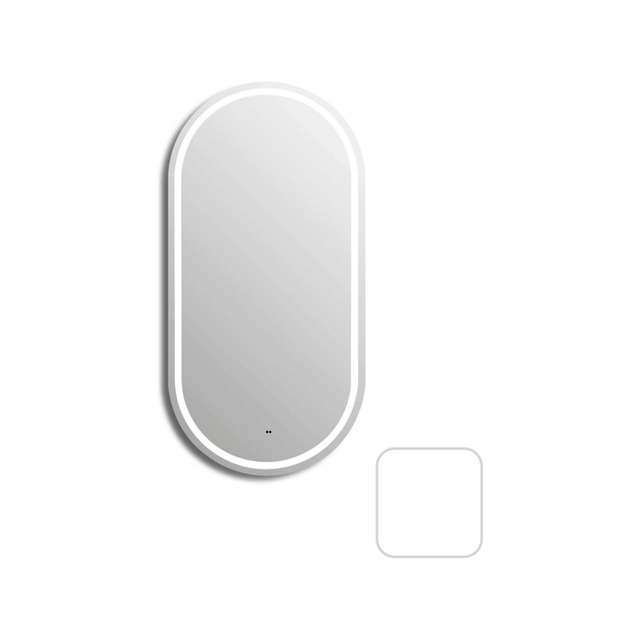 Attica Nobu 900mm Matte White Oval LED Shaving Cabinet with Powerpoint