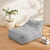 Cadence & Co. Oscar Faux Linen One Seater Bean Bag Lounge Cover Charcoal