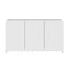 Cosmoliving White Sideboard - Fluted Buffet Cabinet Modern Japandi Storage Cabinet