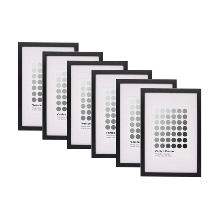 6PK Braz Venice Image Photo Document Display Frame 20x30cm Black