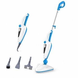 MyGenie Vortex 10-in-1 Steam Mop, 1400W Multi-Surface Cleaner & Handheld Steamer Blue White