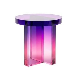 Nordhavn Purple Pink Round Acrylic Side Table,nightstand End Table, Accent Table