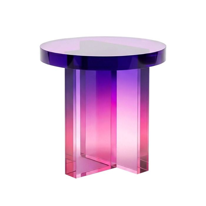Nordhavn Purple Pink Round Acrylic Side Table,nightstand End Table, Accent Table