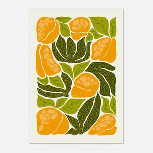 Galrie Vibrant Yellow Bell Pepper Art Print - Abstract Kitchen Wall Decor, Poster Only, A2 42 x 60cm (16 x 24inch)