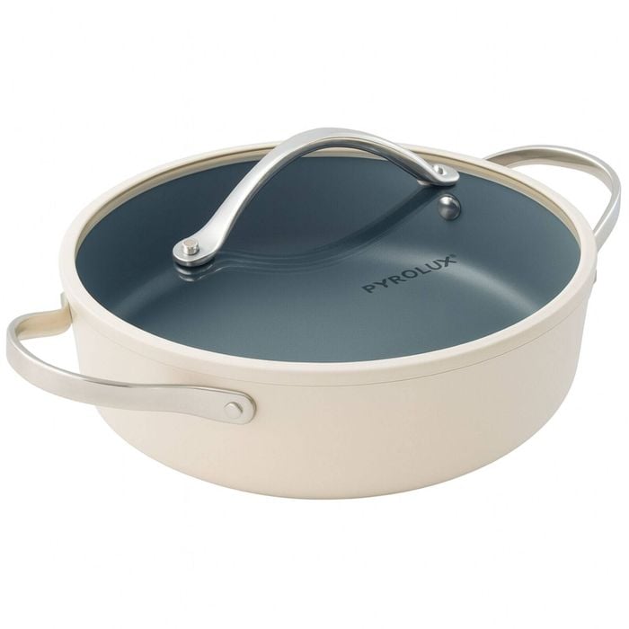 28cm PYROLUX NEXGEN Chef Pan 4.1L Ivory | Ceramic Non-Stick, Induction Base, Oven Safe, Recycled Aluminium
