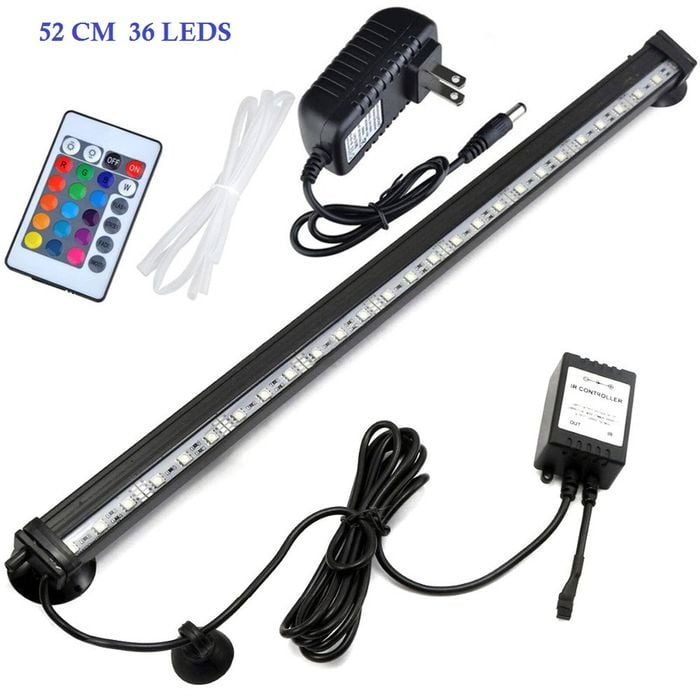 LED Aquarium Lights Submersible Air Bubble RGB Light for Fish Tank Underwater 58 CM