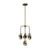 LumenSphere Gemma 4-Light Chandelier - Brass Finish, Clear Crystal, Brass Frame, G9 Base