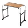 Altus Adjustable Overbed Table with Wheels Long Laptop Desk for Single Bed Walnut