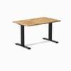Desky Fixed Height Acacia Hardwood Desk 120x75cm Matte Black Leg
